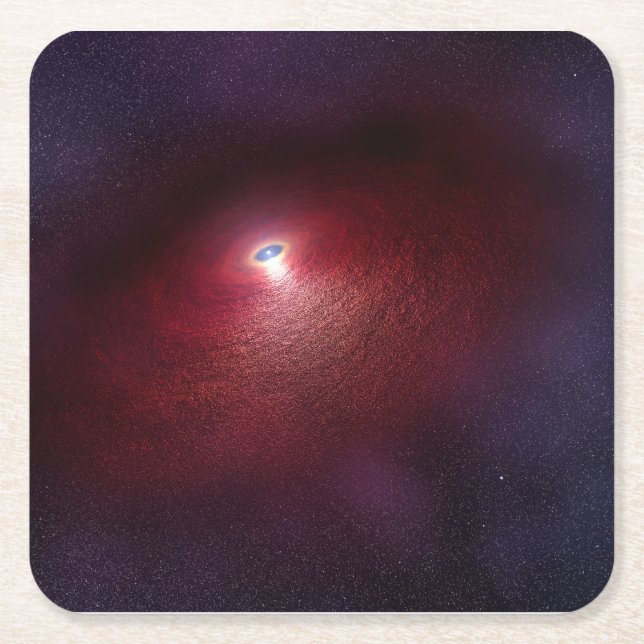 A Neutron Star With A Disc Of Warm Dust. Square Paper Coaster (Front)