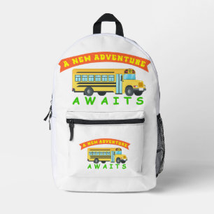 A New Adventure Awaits   Back to school Printed Backpack
