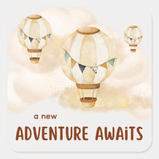 A New Adventure Awaits Neutrals Square Sticker