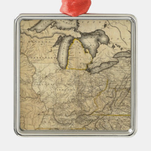 A new and correct map of the United States Metal Tree Decoration