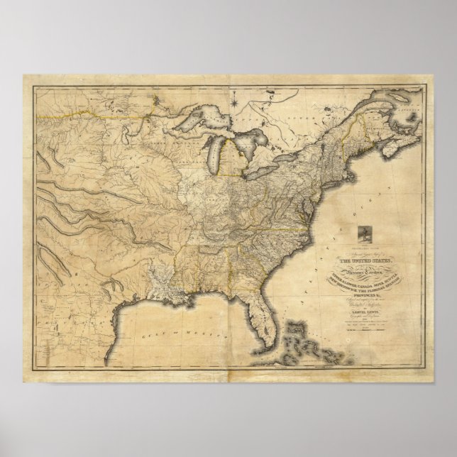 A new and correct map of the United States Poster (Front)