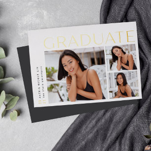 A New Angle   Foil Photo Graduation Announcement