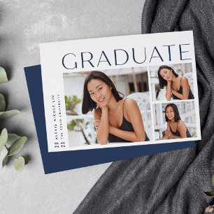A New Angle   Three Photo Collage Graduation Announcement