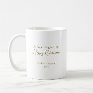 A New Beginning Elegant Personalised Retirement Coffee Mug