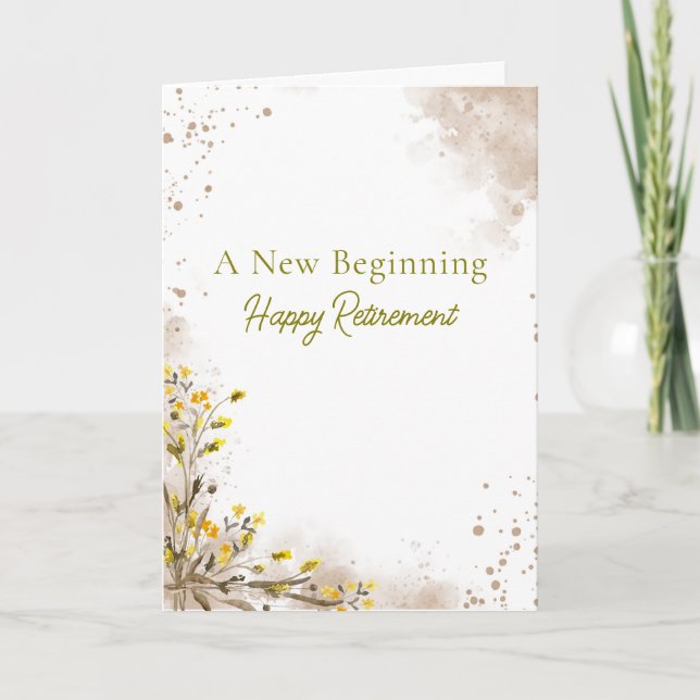 A New Beginning Elegant Retirement gift Card (Front)