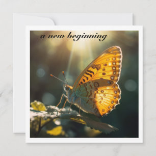 A New Beginning Yellow Butterfly Baby Shower  Invitation