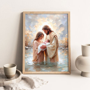 A New Believer, Christian Art, Jesus with Woman Poster