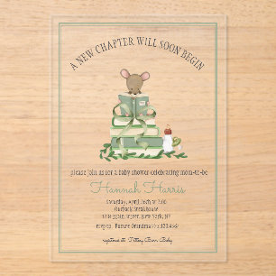 A New Chapter Acrylic Baby Shower Invitation
