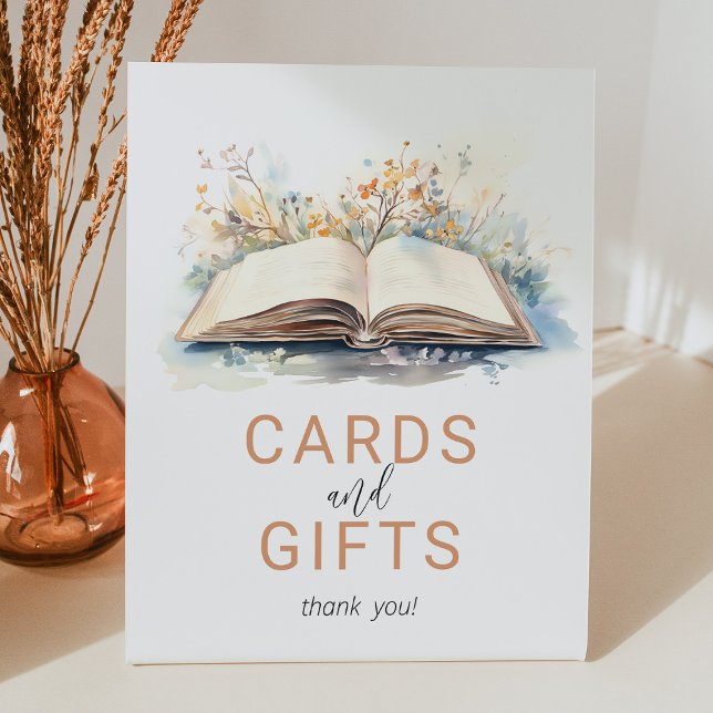 A New Chapter Baby Shower Cards and Gifts Pedestal Sign (Creator Uploaded)