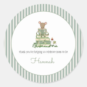 A New Chapter Baby Shower Classic Round Sticker