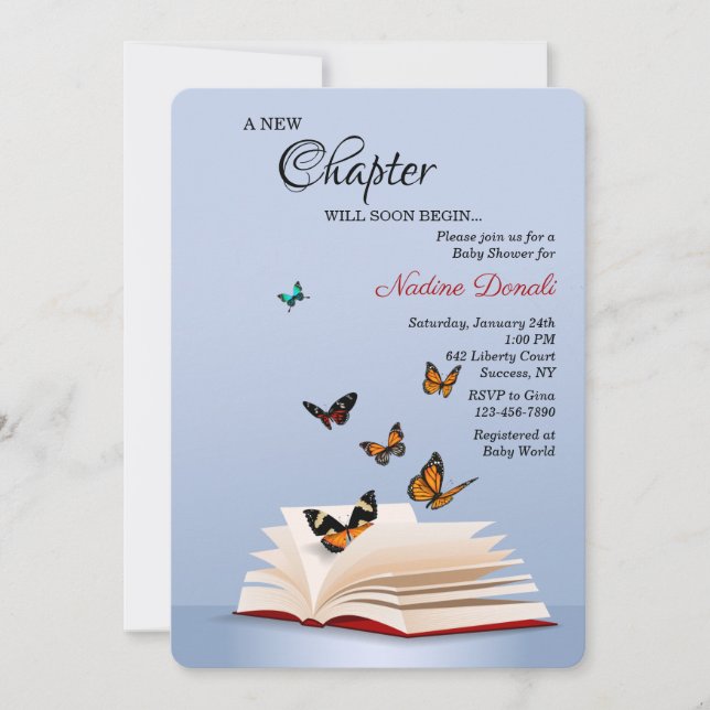A New Chapter Baby Shower Invitation (Front)