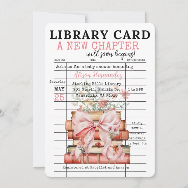 A New Chapter Baby Shower Invitation (Front)