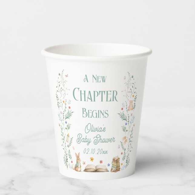 A New Chapter Baby Shower Paper Cups (Front)