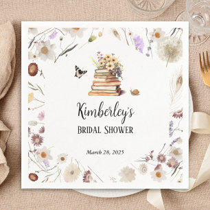 A New Chapter Baby Shower Storybook Wildflower Napkin