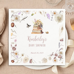 A New Chapter Baby Shower Storybook Wildflower Napkin