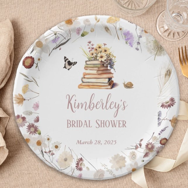 A New Chapter Baby Shower Storybook Wildflower Paper Plate (Creator Uploaded)