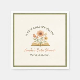 A New Chapter Baby Shower Storybook Wildflowers Napkin
