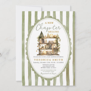 A New Chapter Begin Christmas Book Baby Shower Invitation