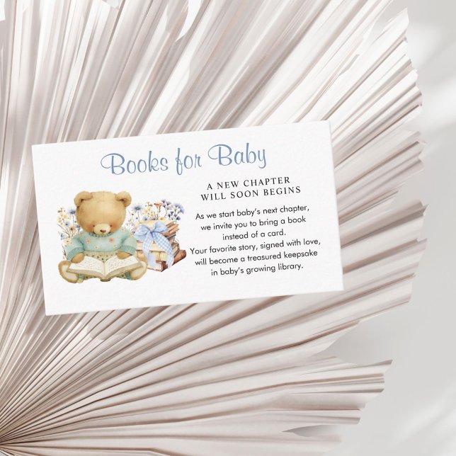 A New Chapter Begin Cute Bear Books for Baby Enclosure Card (A new Chapter will soon begin Bear Books for baby insert card)