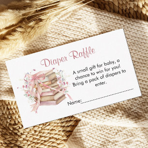 A New Chapter Begins Baby Shower Diaper Raffle Enclosure Card