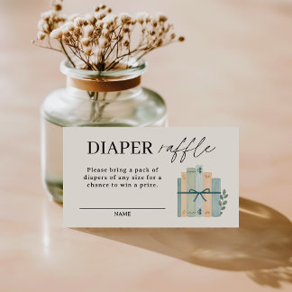 A New Chapter Begins Baby Shower Diaper Raffle Enclosure Card