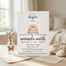 A New Chapter Begins Baby Shower Invitation 