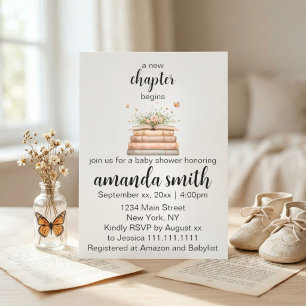 A New Chapter Begins Baby Shower Invitation 
