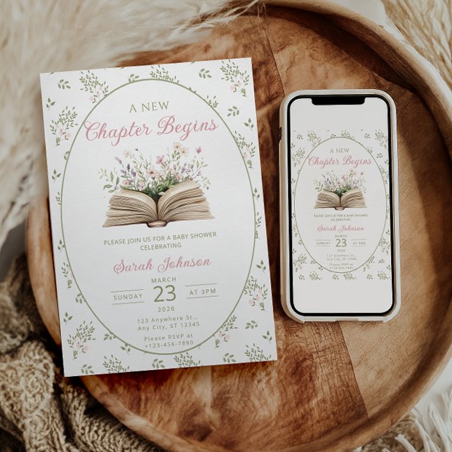 A New Chapter Begins Baby Shower Invitation Story  (Creator Uploaded)