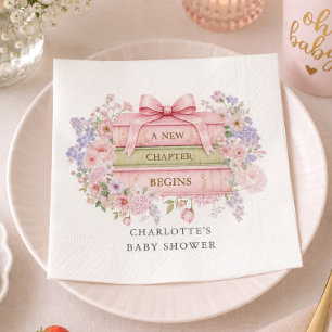 A New Chapter Begins Baby Shower Napkin