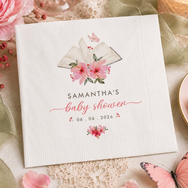 A new chapter begins  baby shower  napkin (Creator Uploaded)
