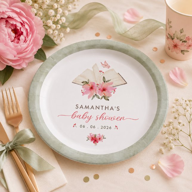 A new chapter begins  baby shower  paper plate (Creator Uploaded)