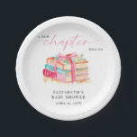 A New Chapter Begins Baby Shower Watercolor Books  Paper Plate<br><div class="desc">Celebrate the start of a beautiful new chapter with these charming baby shower paper plates featuring a watercolor stack of books tied with a ribbon. Designed for book-themed baby showers and storybook-inspired celebrations, these personalized plates add a sweet and coordinated touch to your dessert table or party setting. Hand-painted by...</div>