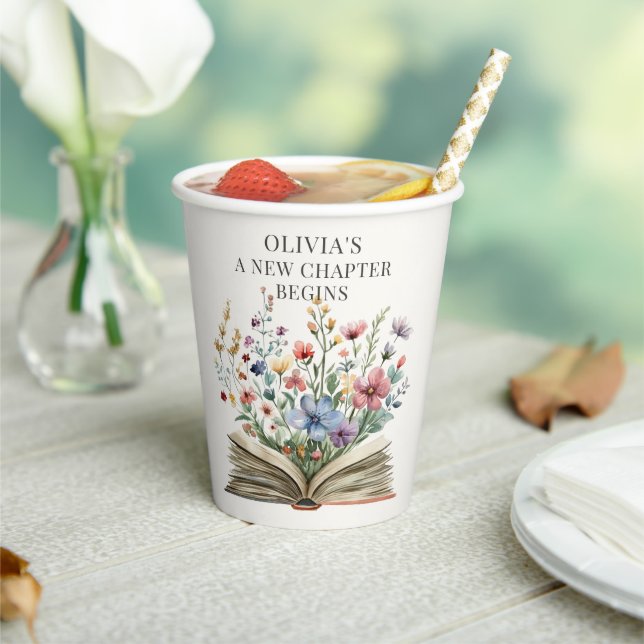 A New Chapter Begins Book Baby Shower Paper Cups (Insitu)