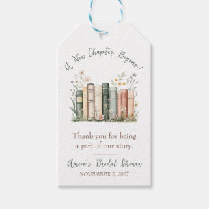 A New Chapter Begins!  Book Bridal Shower Gift Tag