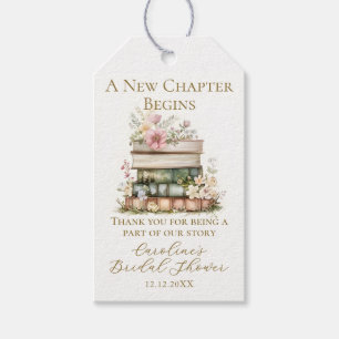 A New Chapter Begins Book Bridal Shower Gift Tags