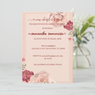 A new Chapter Begins Book Bridal shower  Invitation