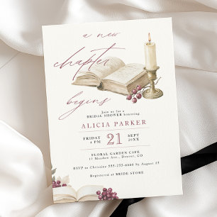 A new chapter begins book bridal shower invitation