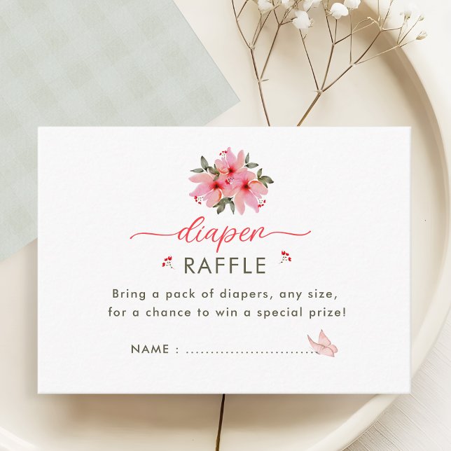 A new chapter begins book floral diaper raffle enclosure card (Creator Uploaded)