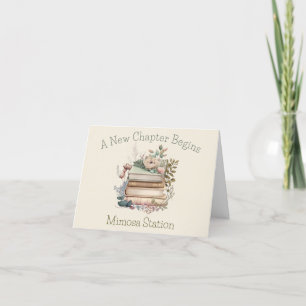 A New Chapter Begins Book Shower Mimosa Sign Card