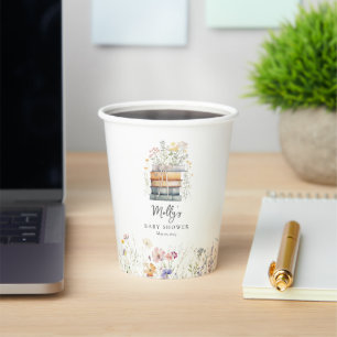 A New Chapter Begins Book Theme Baby Shower Paper Cups