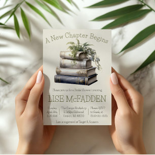 A New Chapter Begins, Book Theme Bridal Shower Invitation