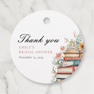 A New Chapter Begins Books Bridal Shower Favour Tags