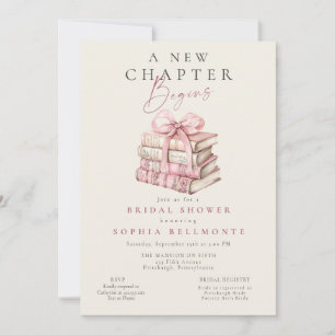A New Chapter Begins Bow Baby Shower Invitation
