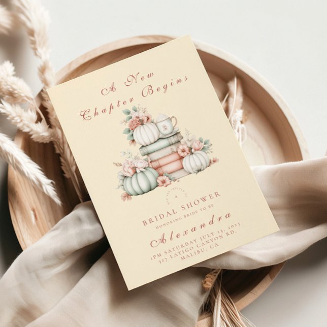 A new chapter begins bridal shower blue books invitation (Creator Uploaded)