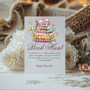 A New Chapter begins bridal shower Book Hunt Sign