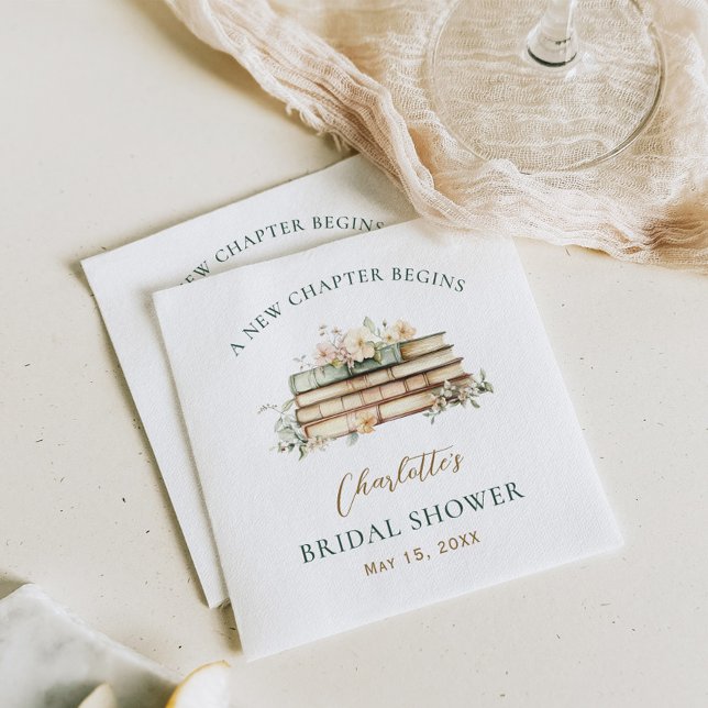 A New Chapter Begins Bridal Shower Napkin (Creator Uploaded)
