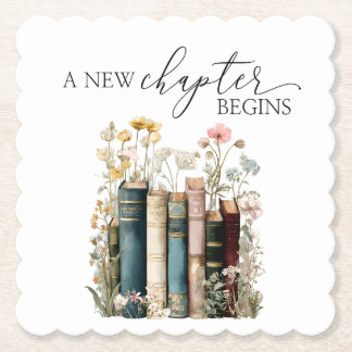 A New Chapter Begins Bridal Shower Napkins Paper Coaster