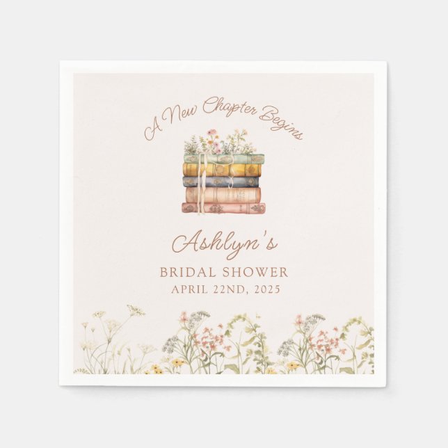  A New Chapter Begins Bridal Shower Paper Napkins (Front)