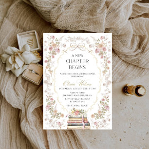 A New Chapter Begins Bridal Shower Party Invitation