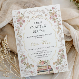 A New Chapter Begins Bridal Shower Party Invitation
